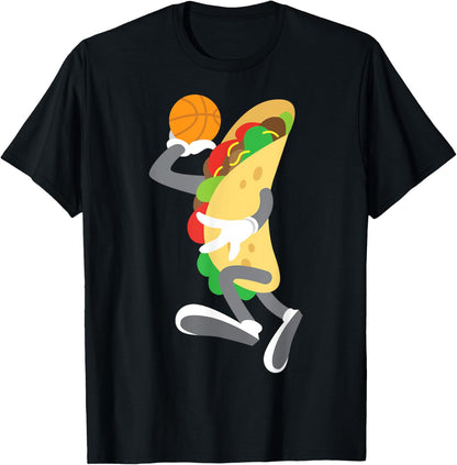 Funny Cinco De Mayo Shirt Taco Basketball Sports Player Boys T-Shirt